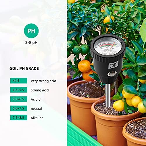 Soil pH Meter & Moisture Meter 300mm Long Electrode No Battery Needed - Image 3