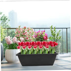 Happyyami Rectangular Plastic Flower Pots 6pcs with Saucers for Plants - Image 5
