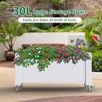 Elevated Raised Garden Bed with Legs,Outdoor Large Resin Patio Planter Box Stand Divisible with Drain Plug,Water Monitor for Plants Vegetables Flowers Fruits(Ashen) - Image 7