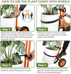 Plant Caddy with Wheels, Plant Dolly Cart, Potted Plant Mover Cart - Image 6