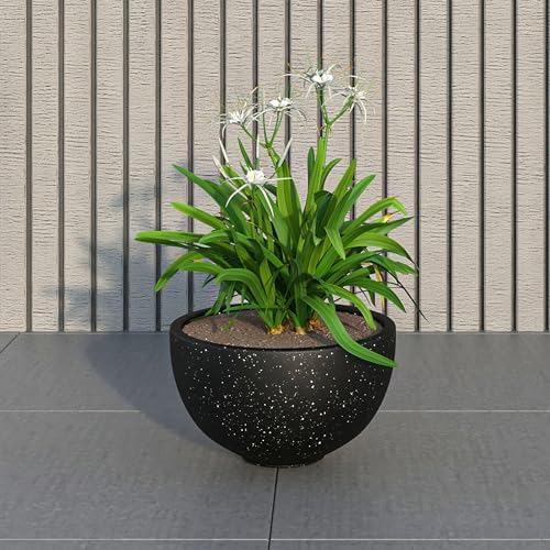 LeisureMod Iris Modern Tapered Round Planter – Iris Collection – Fiberstone + MgO Clay, 7–12″ – Sculptural Pot with Pre-Drilled Drainage, Weather‑Resistant for Indoor/Outdoor Use - Image 2