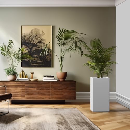Kante Large Column Square White Concrete Planter 27.6" H, Outdoor - Image 3