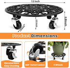 2 Pack Cast Iron Plant Caddy with Wheels Heavy Duty 12 Inch Plant Rollers - Image 5