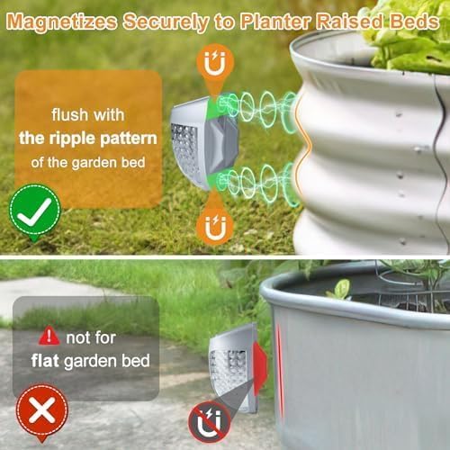 Raised Garden Bed Solar Lights, Magnetic Dusk to Dawn, 4 Pack - Image 7