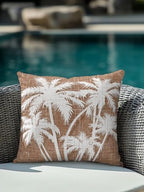 Throw Pillow 18x18 Inch, Tropical Palm Tree Waterproof Outdoor Pillow Covers for Patio with Insert, Vintage Brown Exotic Botanical Plants Decorative Pillowcase Cushion for Couch, Sofa, Bed, Garden - Image 4