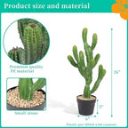 Artificial Cactus 26 INCH Tall Fake Cactus Plants Faux Cacti Saguaro with Planter for Indoor Outdoor Home Office Shop Garden Decoration - Image 2