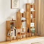 Ladder Shelf Bamboo Ladder Shelf Bookshelf Rack Floor Rattan Bookcase Cabinet Bedroom Bedside Storage Locker for Living Room, Bathroom, Study, Office Ladder Bookcase(Brown,Medium) - Image 6