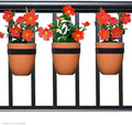 Railing Planter for Outdoor Plants (6-inch, 3-Pack) | Hanging Planter for Railings, Fence Posts | Balcony Wall Planter for Herbs, Flowers and Succulents | Made in The USA by Unknown
