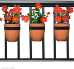 Railing Planter for Outdoor Plants (6-inch, 3-Pack) | Hanging Planter for Railings, Fence Posts | Balcony Wall Planter for Herbs, Flowers and Succulents | Made in The USA by Unknown