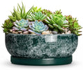 Succulent Pots Ceramic, 10 Inch Bonsai Planter, Droplet Green by Unknown