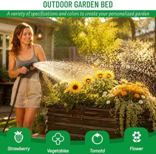SnugNiture Galvanized Steel Raised Garden Bed Kit - 4x2x2 ft Large Metal Planter Box for Vegetables, Flowers, Herbs | Easy Assembly, Open Bottom Design - Image 3