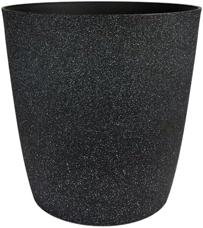 The HC Companies Santa Fe Round Self-Watering Pot - Lightweight Plastic Planter for Herbs & More - Durable Plant Pots for Indoor Plants & Outdoor Plants (16" Black Sand, Pack of 1) by TheHCCompanies