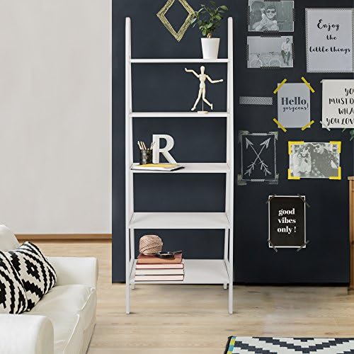 Casual Home 100% Solid Wood 5-Shelf Ladder Bookcase, Standard, 72"H, White - Image 6