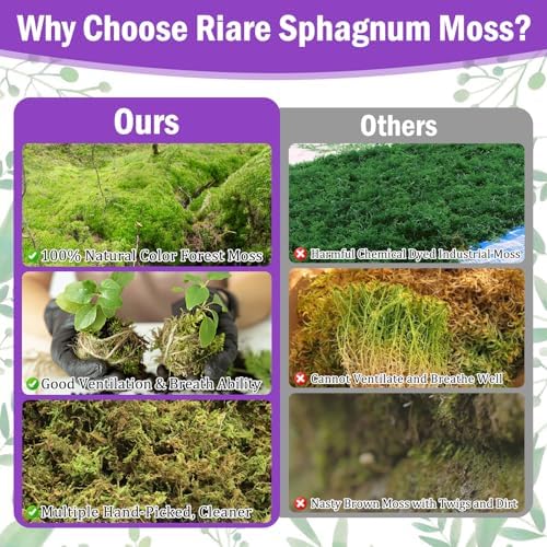 Riare 3.3LB Premium Sphagnum Moss for Plants- 60QT Natural Dried Plant Moss - Image 5