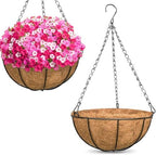 ZeeDix 2 Pack 16 Inch Large Hanging Baskets for Plants Outdoor with Coconut Liners Replacement, Hanging planters Baskets with Natural Coco Liner for Outdoor Indoor Planters Flowers Vegetables by ZeeDix