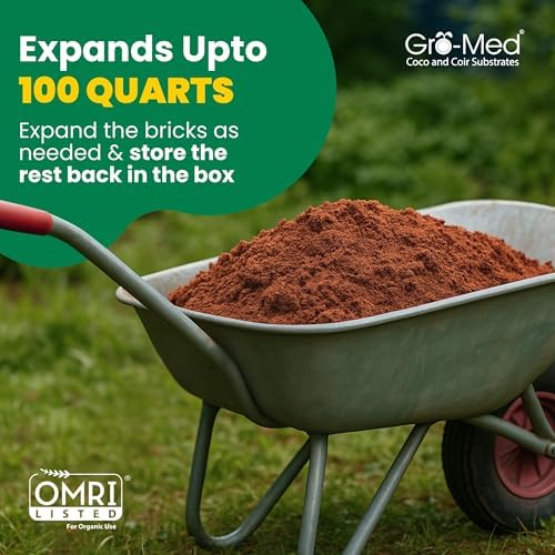 Gro-Med Organic Coco Coir Bricks (10 Pack) - Enriched Coco Coir for Plants - Image 4