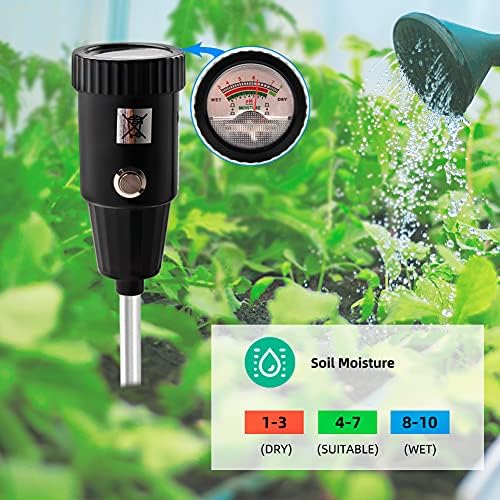 Soil pH Meter & Moisture Meter 300mm Long Electrode No Battery Needed - Image 4