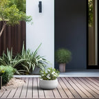 Kante Small Round Bowl White Concrete Planter 11" Dia, Outdoor - Image 3