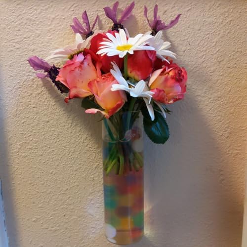 JEUIHAU 8 PCS 5.9 in x 1.85 in Glass Wall Mounted Planters, Wall Glass Tube Plant Holder, Clear Flower Vases Hanging, Propagation Containers for Hydroponics Plants, Garden Decor - Image 4