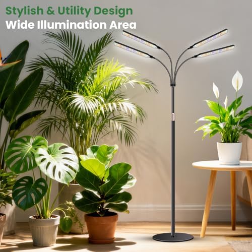 Kullsinss Floor Grow Lights for Indoor Plants with Stand, 4-Head 228 LEDs - Image 3