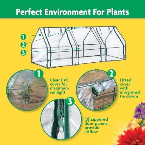 Miracle-Gro Greenhouse, Quick Snap Assembly, Clear, 3'x8'x3' - Image 7