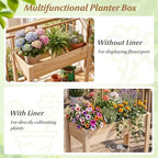GIANTEX Wood Raised Garden Bed w/Lower Shelf, Planter Box with Legs for Flower Herb Vegetable Fruit, Indoor Outdoor Elevated Raised Beds for Gardening, Backyard, Patio, Balcony - Image 6