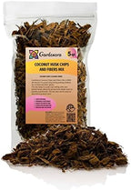 Premium Coconut Husk Chips and Fibers Mix for Orchids, Houseplant, Monstera and Fiddle Leaf Fig by GARDENERA (5 Quart Bag) by Gardenera