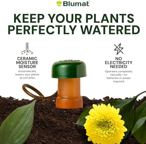 Blumat Classic Self-Watering Stakes - Prevents Overwatering and Underwatering for Healthy Growth While You are Away - Ideal for Indoor Plant Watering, 9 Pack, w Adapter - Image 4