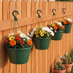 8 Pcs 10 Inch Modern Euro Swirl Hanging Planter Uv-Resistant Plastic Hanging Basket Smart Drainage Lightweight Indoor Outdoor Flower Pots for Garden Porch Balcony Patio Home Decor (Green) - Image 2