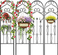 AMAGABELI GARDEN & HOME 4 Pack Large Garden Trellis for Climbing Plants Outdoor 60” x 18” Iron Plant Trellis for Potted Plant Support Tall Wall Metal Trellis Rose Vine Cucumber Bronze by AMAGABELI+GARDEN+%26+HOME