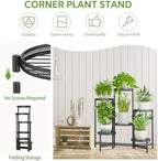 iDavosic.ly 6 Tier Large Plant Stand Indoor Outdoor, 10 In Tray, Iron Black - Image 4
