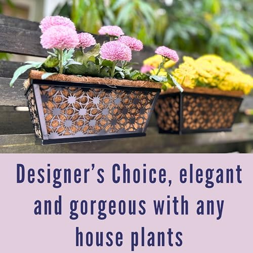 LaLaGreen Black Wall Planter (12 in, 4 Pack) Trough Window Flower Box - Image 6