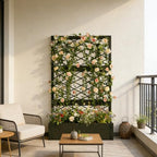aboxoo 59" Metal Planter Box with Privacy Screen Trellis Raised Bed - Image 6