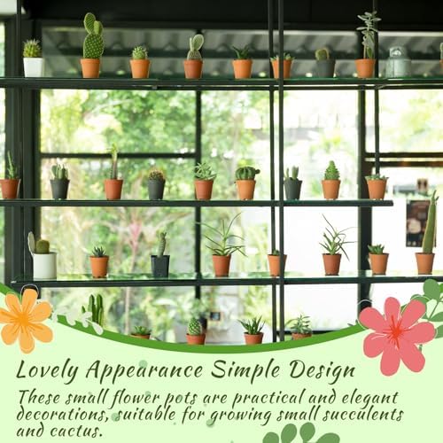 Tioncy 50 Pcs 2 Inch Mini Terracotta Pots, Colored Clay Succulent Pots - Image 6