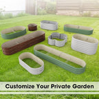 8x2x1ft Oval Galvanized Raised Garden Bed Outdoor 9-in-1 Large Metal Modular Planter Box Raised Beds for Gardening,Vegetables,Fruits,Flowers & Herbs (Green) - Image 6