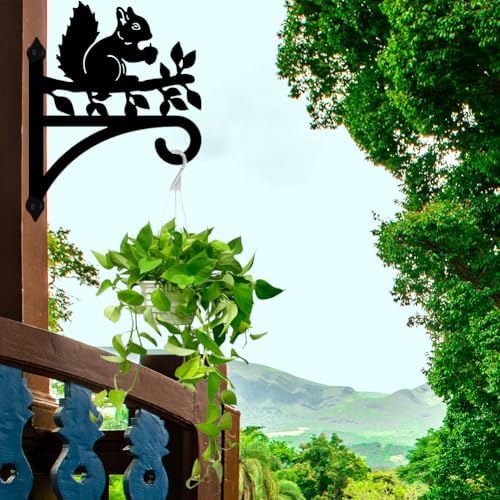 peacoblue Squirrel Plant Hanger Bracket, Iron Outdoor Hanging Hook - Image 6