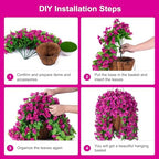 Ammyoo Artificial Faux Hanging Flowers Basket for Spring Outdoor Decor - Image 4