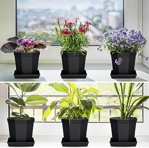 LWALRS Square Plant Saucer 20 22 Inch 2 Pack, Extra Large Plant Saucers, Deep Plant Trays for Pots, Heavy Plastic Water Tray Tor Plants, Planters for Indoors and Outdoors Plants (20 inch Black) - Image 4