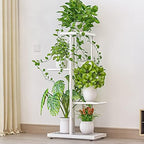 MTB Garden 4 Tier White Metal Plant Stand Indoor Outdoor Flower Pot Display Planter Shelf - Image 2