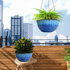 10 Inch Hanging Planters, Glazed Hanging Basket with Drainage Holes, 2 Pack - Image 5
