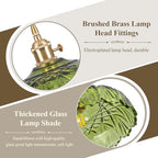 Plug in Pendant Light Fixtures,Green Glass Lampshade Pendant Lighting 9.4in E26 Hanging Light Fixture for Kitchen Island, Bedroom, Dining Room, Living Room - Image 6