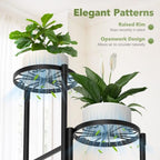 3 Tier Plant Stand Indoor Outdoor Corner, 10 Inch Wide Tray, Metal Black - Image 5