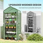 5-Tier Mini Greenhouse with PE Cover, Roll-Up Door, 76 x 35.4 x 19.3 in - Image 6