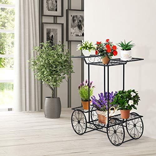 GIANTEX 6-Tier Plant Stand Indoor Flower Pot Holder, Metal Display Shelf - Image 4