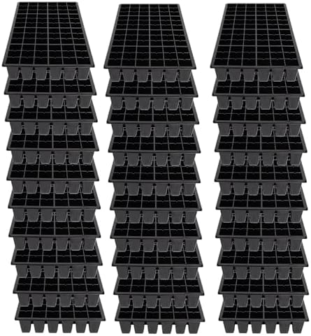 SUNPACK 21" x 11" Heavy Duty 72-Cell Square Insert Tray, Black, 2.5" (Pack of 30) - Ideal for Greenhouses or Indoor Gardening - Holds Up to 72 Different Seeds by SUNPACK