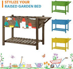 Yaheetech Herb Garden Planter Outdoor Wood Standing Garden Bed,Dark Brown - Image 4