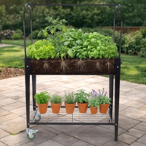 Pure Garden Raised Garden Bed with Cover, Black, 31.5” x 15.75” x 47.25” - Image 7