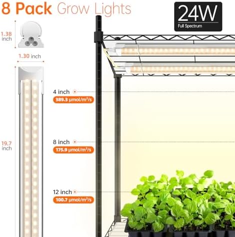 Bstrip DIY Plant Shelf with Grow Light, Adjustable, 29.5x13.8x70.9in - Image 3