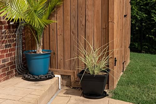 Drain Away Black 12 inch Plant Saucer Heavy Duty Drain Tray for Large Pots Indoor Outdoor Waterproof UV Resistant | Protect Floors Decks | 12in 15in 22in | White Gray Terra Cotta Black - Image 2
