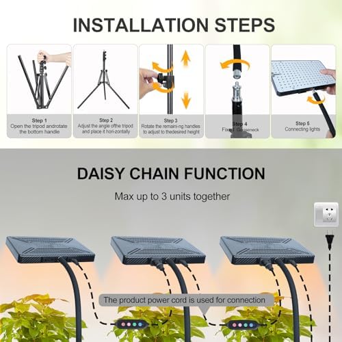 FECiDA High Output Tall Grow Lights for Indoor Plants with Stand and Timer - Image 6